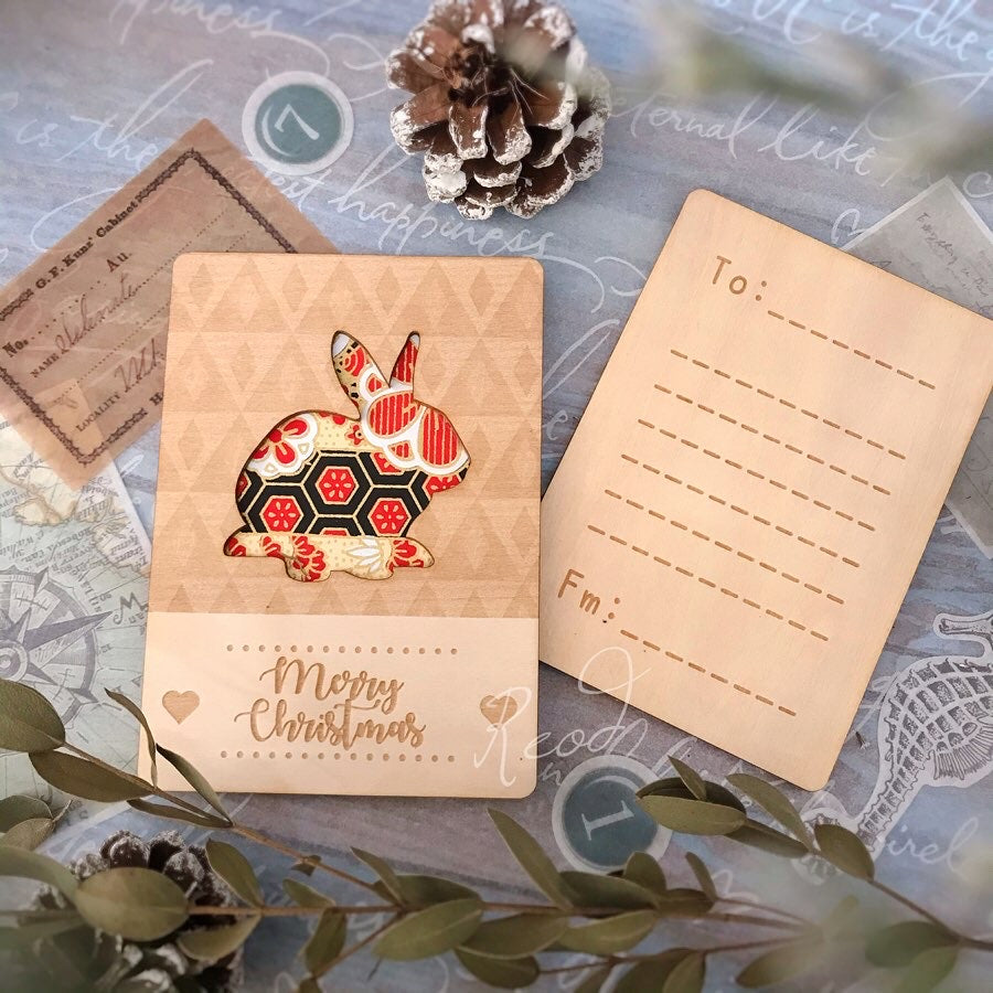Wooden Paper Greeting Card