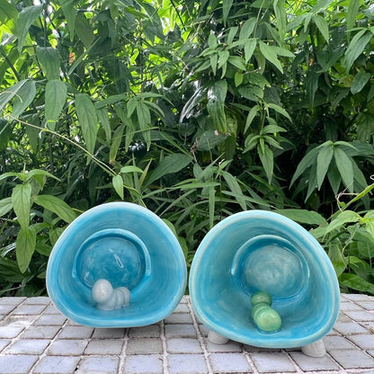 毛毛蟲陶瓷環保喇叭 | 藍色
