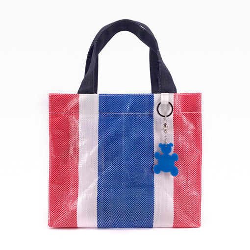 Bearwhiteblue tote bag with keychain (2 bears) - Small
