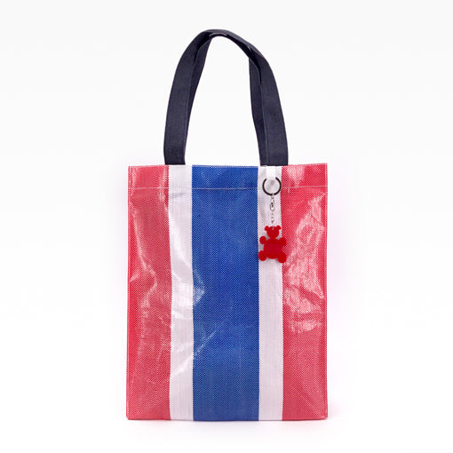 Bearwhiteblue tote bag with keychain (2 bears) - Large